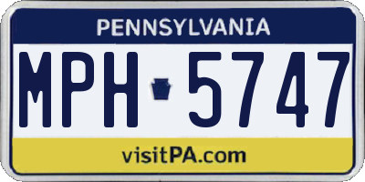 PA license plate MPH5747