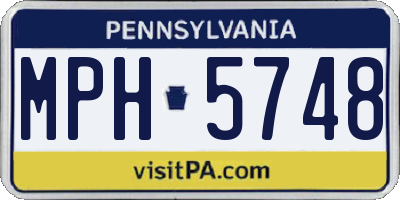 PA license plate MPH5748