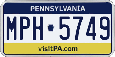 PA license plate MPH5749