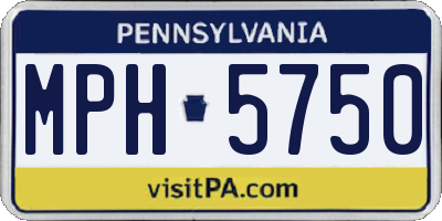 PA license plate MPH5750
