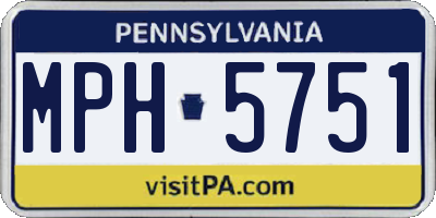 PA license plate MPH5751