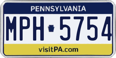 PA license plate MPH5754