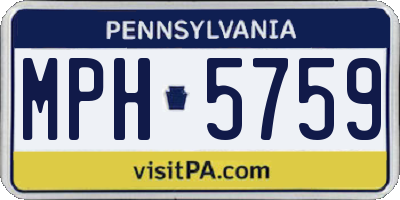 PA license plate MPH5759