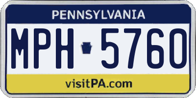 PA license plate MPH5760