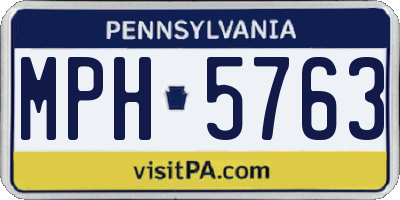 PA license plate MPH5763