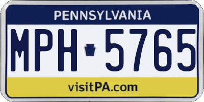 PA license plate MPH5765