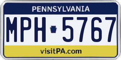 PA license plate MPH5767