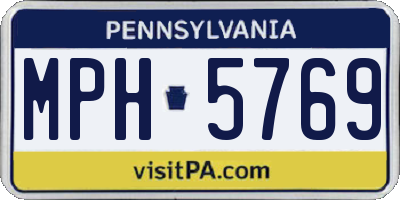 PA license plate MPH5769