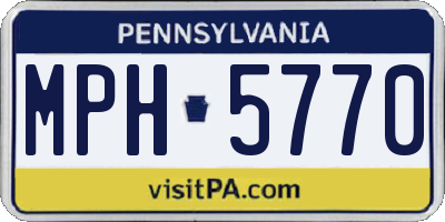 PA license plate MPH5770
