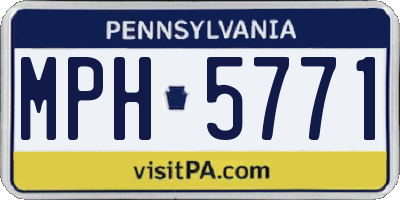 PA license plate MPH5771