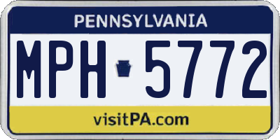PA license plate MPH5772