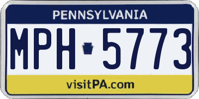 PA license plate MPH5773