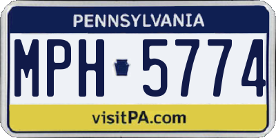 PA license plate MPH5774