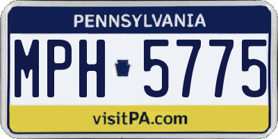 PA license plate MPH5775