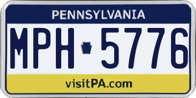 PA license plate MPH5776