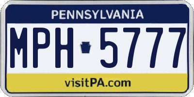 PA license plate MPH5777