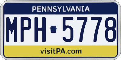 PA license plate MPH5778
