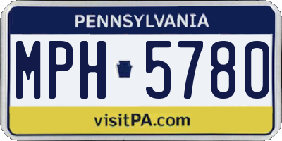 PA license plate MPH5780