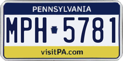 PA license plate MPH5781