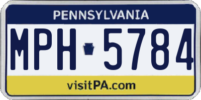 PA license plate MPH5784