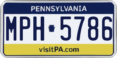 PA license plate MPH5786