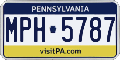 PA license plate MPH5787