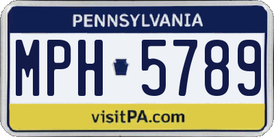PA license plate MPH5789