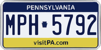 PA license plate MPH5792
