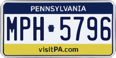 PA license plate MPH5796