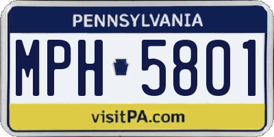 PA license plate MPH5801