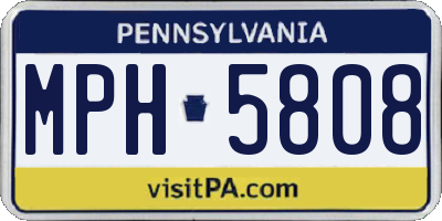 PA license plate MPH5808