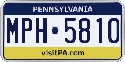 PA license plate MPH5810