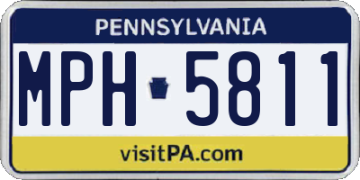PA license plate MPH5811