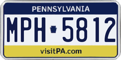 PA license plate MPH5812