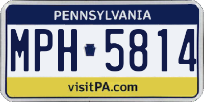 PA license plate MPH5814
