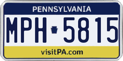 PA license plate MPH5815