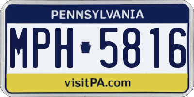 PA license plate MPH5816
