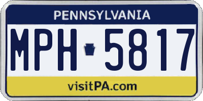PA license plate MPH5817
