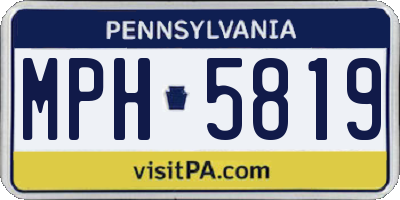 PA license plate MPH5819