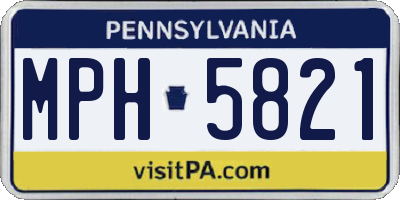 PA license plate MPH5821