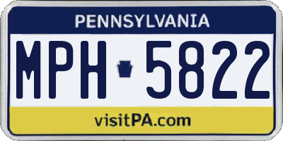 PA license plate MPH5822