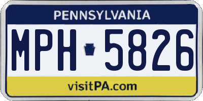 PA license plate MPH5826