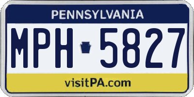 PA license plate MPH5827