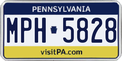 PA license plate MPH5828