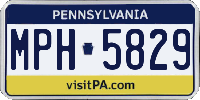 PA license plate MPH5829