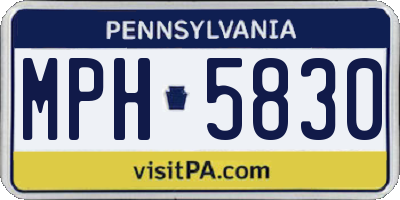 PA license plate MPH5830