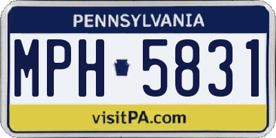 PA license plate MPH5831