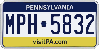 PA license plate MPH5832