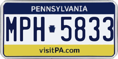 PA license plate MPH5833