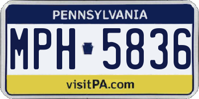 PA license plate MPH5836